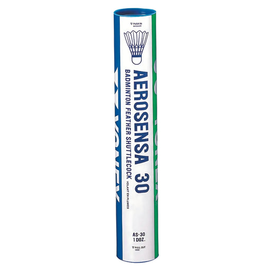 Aerosensa 30 badminton shuttlecock packaging on a white background