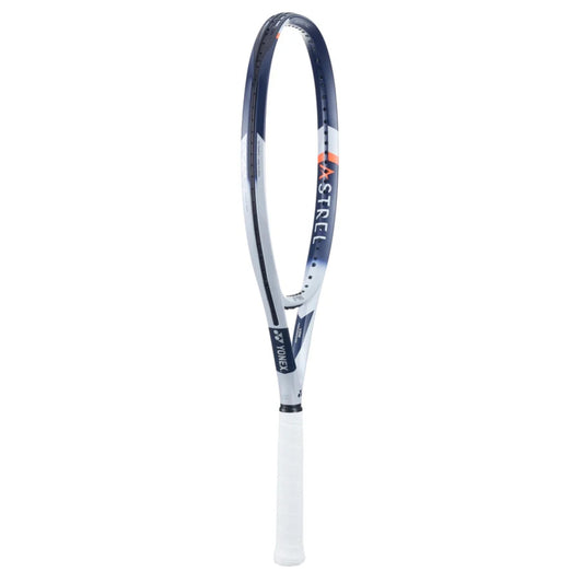 Yonex Tennis racket with a white handle on a white background
