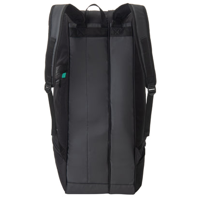 Back view of a Black backpack on a white background