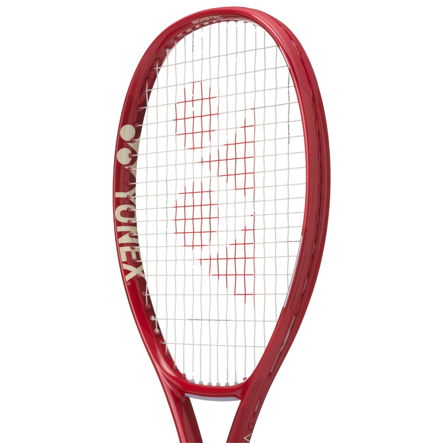 Red Yonex vcore Ace red racket on a white background