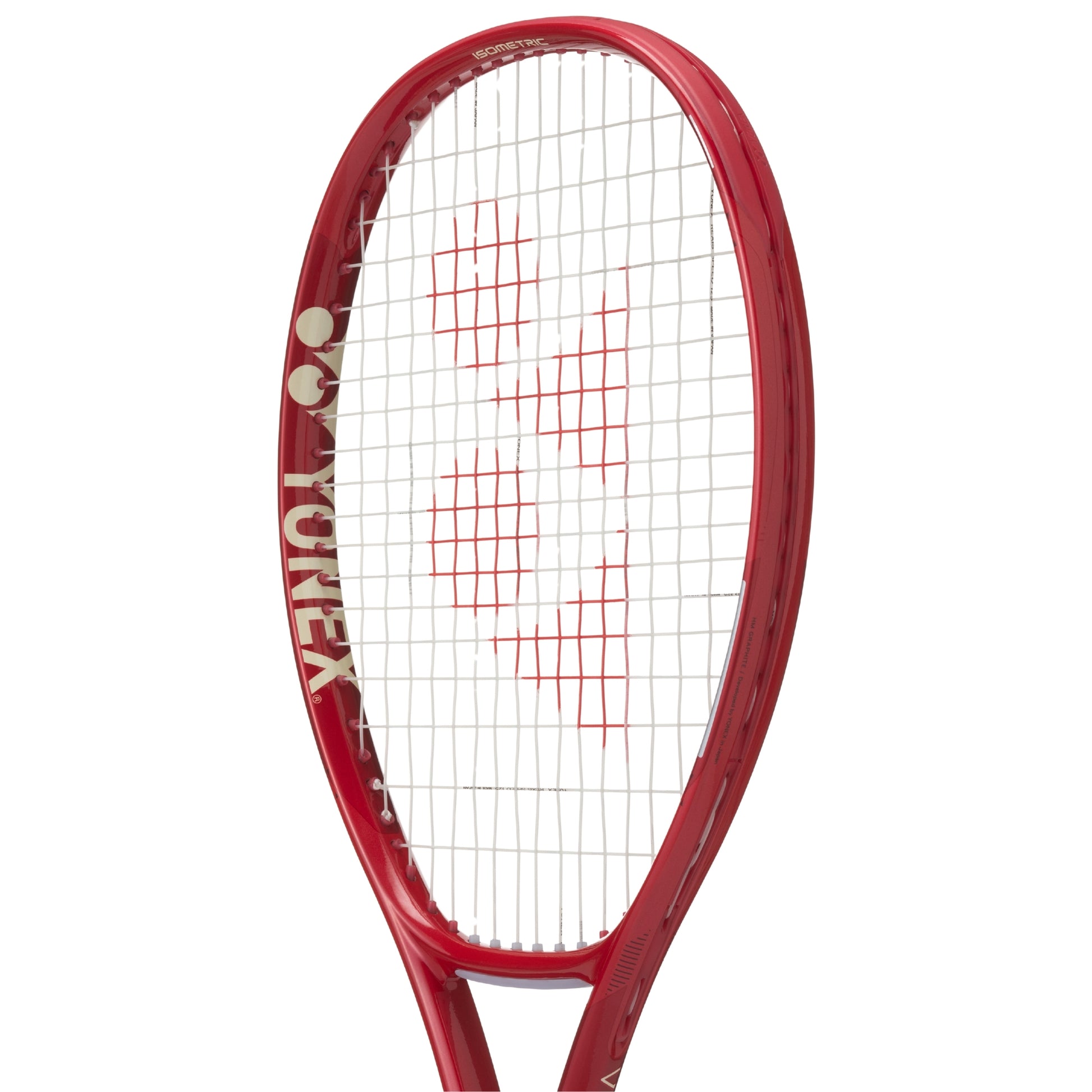 Red Yonex vcore Ace red racket on a white background