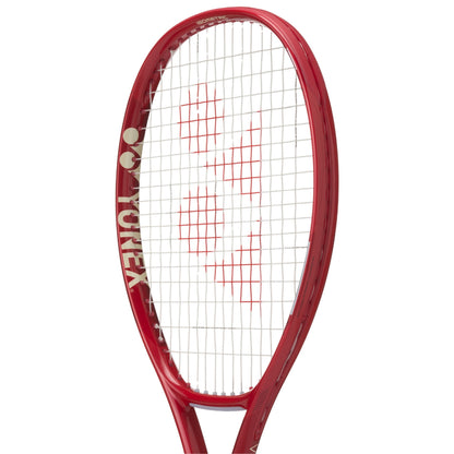 Red Yonex vcore Ace red racket on a white background
