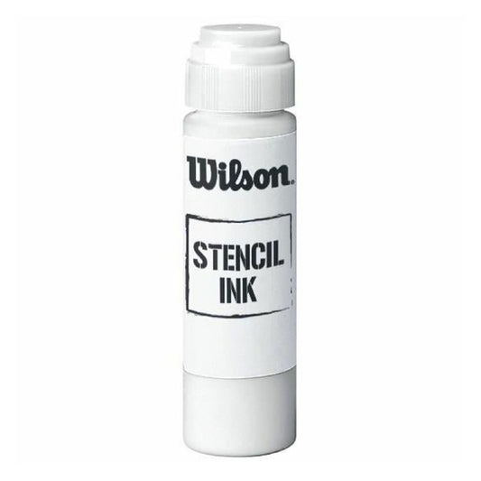 White ink bottle of Wilson Stencil Ink on a white background