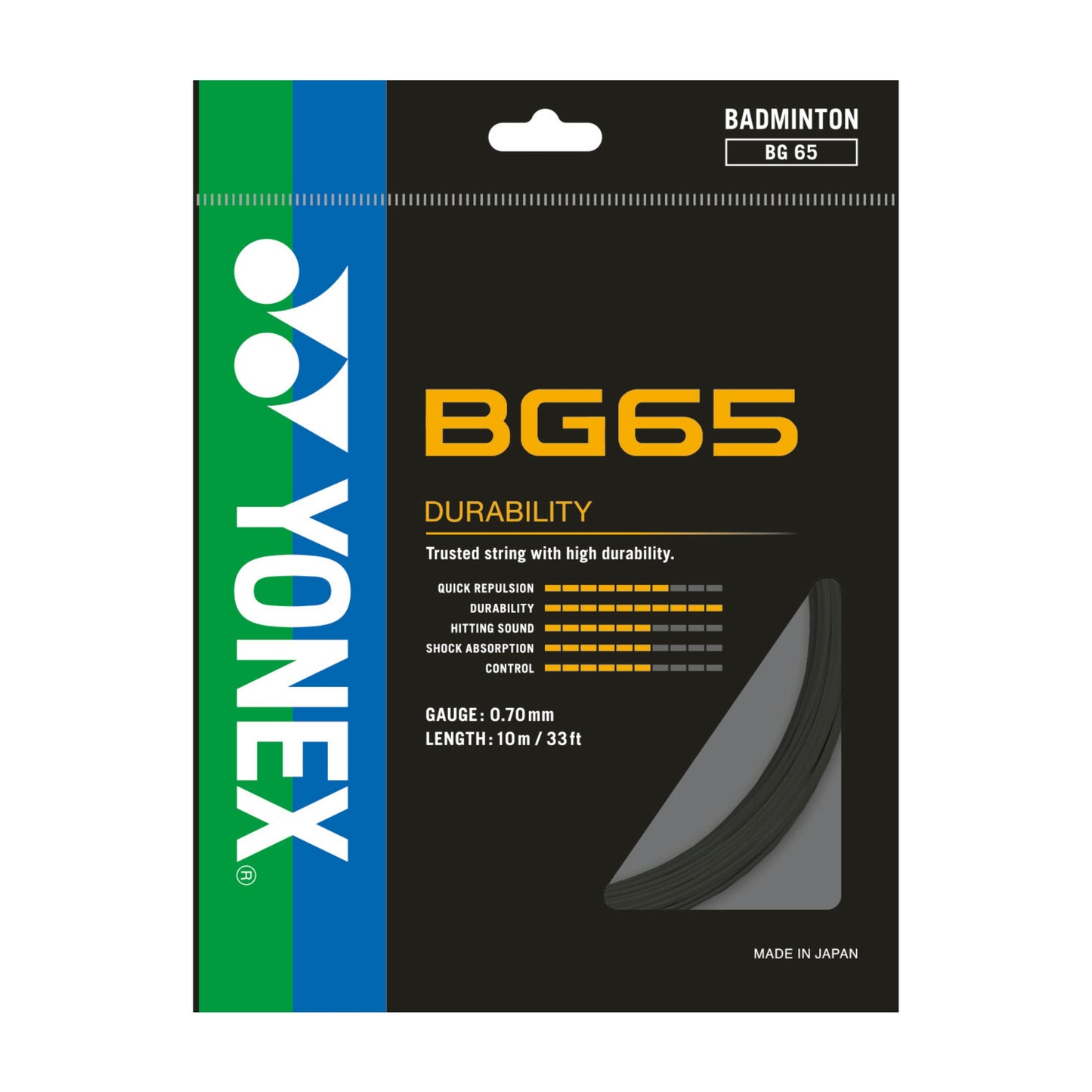 YONEX STRING BMT BG65 22G 0.70MM BLK SET