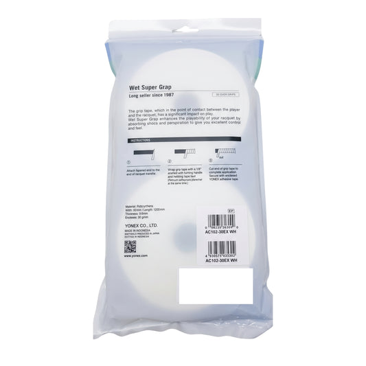 YONEX GRIP OVERGRIP SUPER GRAP WHT (30)