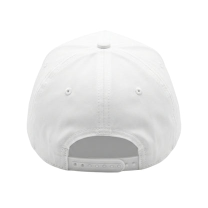 Back view of a white cap on a white background 