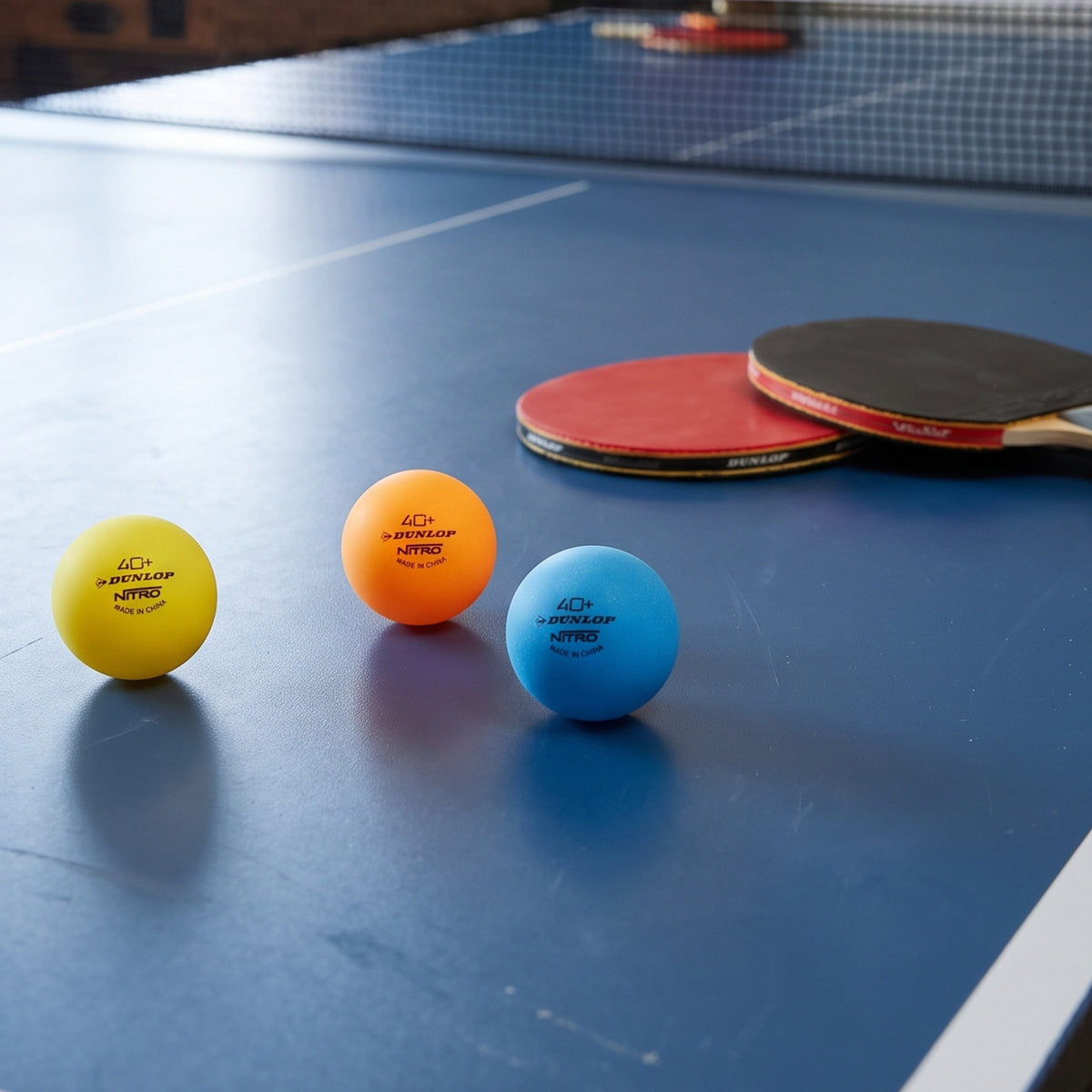 DUNLOP BALL TABLE TENNIS NITRO GLOW 40+ ASSORTED (6)