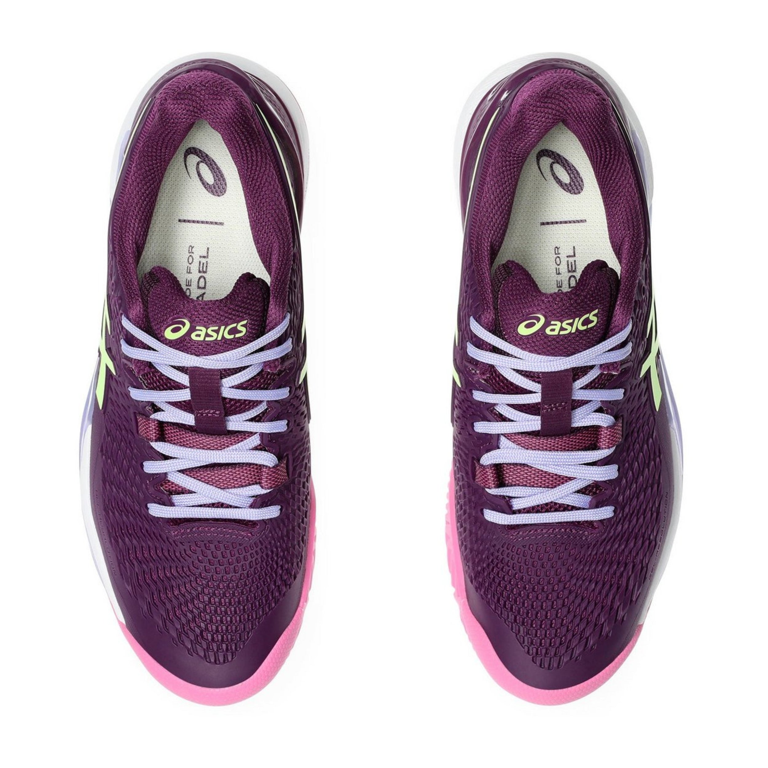 ASICS SHOE G-RESOLUTION 9 PADEL WN DEEP MAUVE/LIME GREEN (AW24
