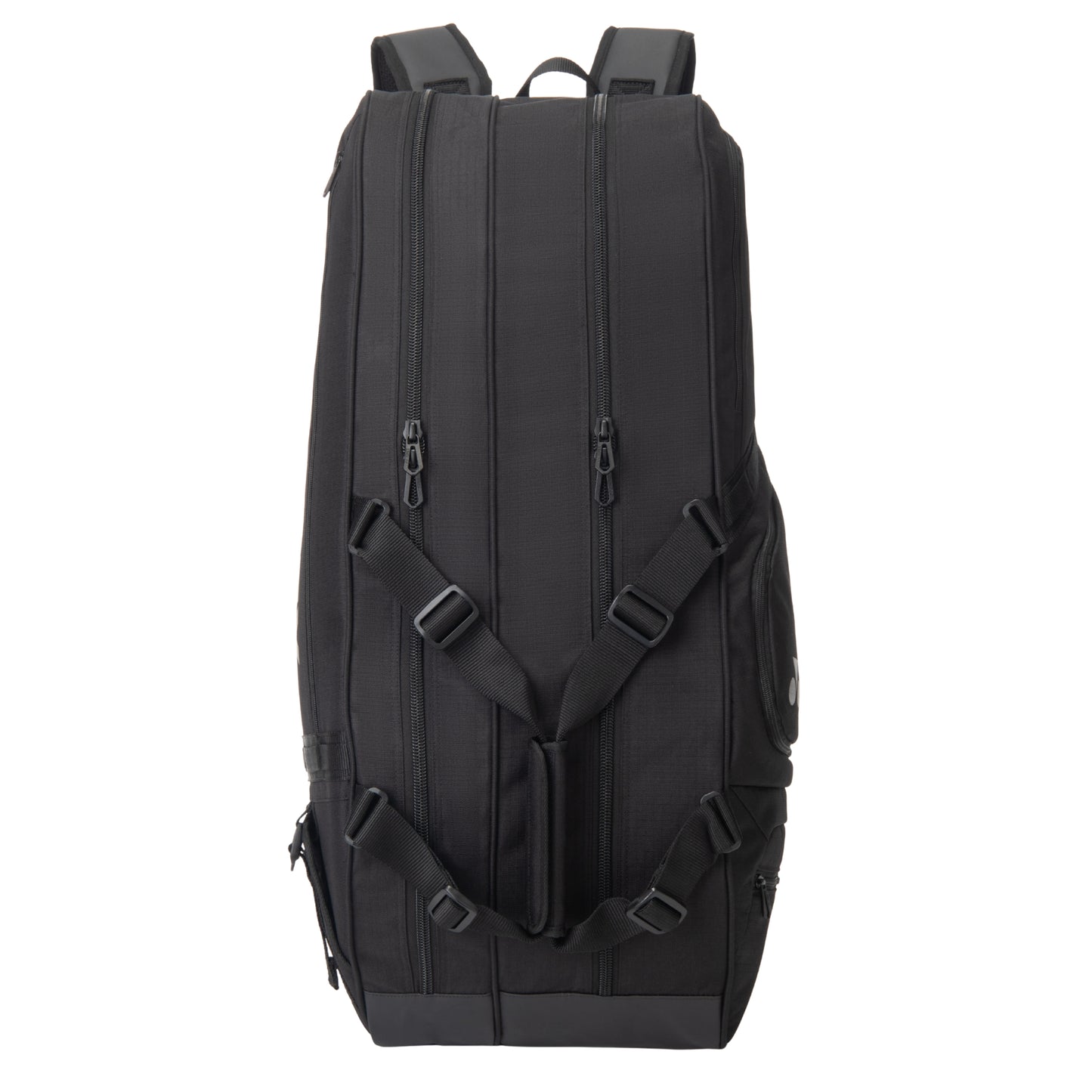 Black backpack on a white background