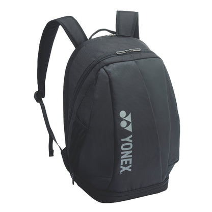 Black backpack with Yonex logo on a white background