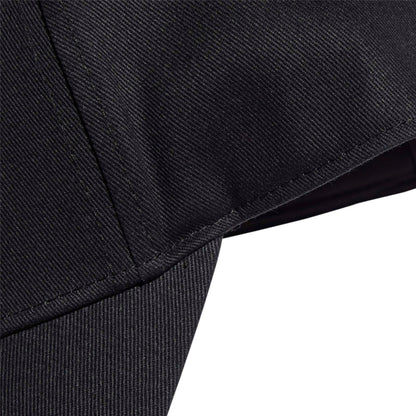 Close-up of a black cap on a white background