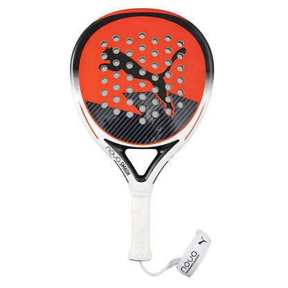 Puma padel racket with Puma logo and wording nova smash bottom left with white handle