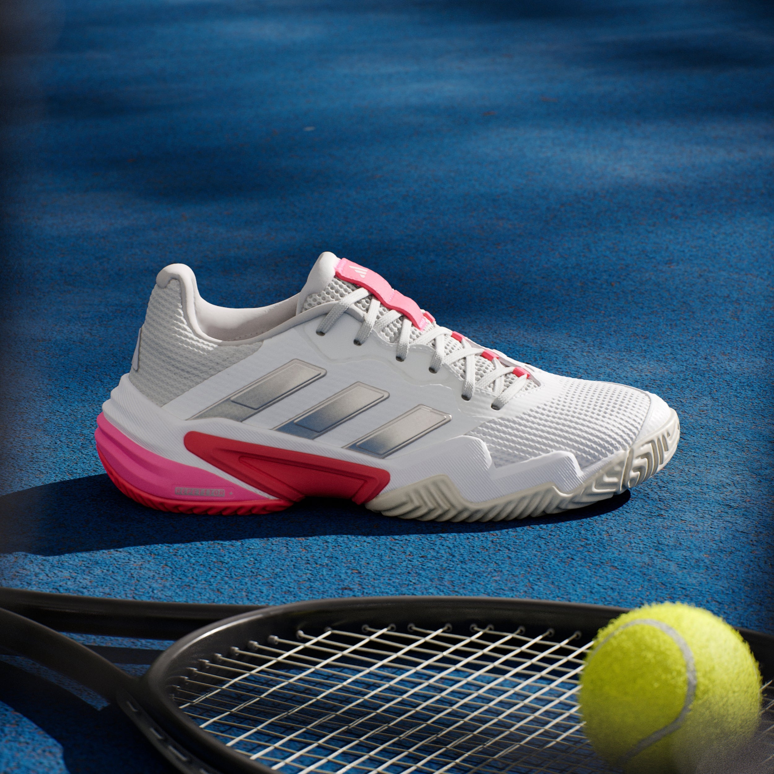 ADIDAS SHOE BARRICADE 13 WN CLOUD WHITE/CHAMPAGNE/LUCID RED (SS25