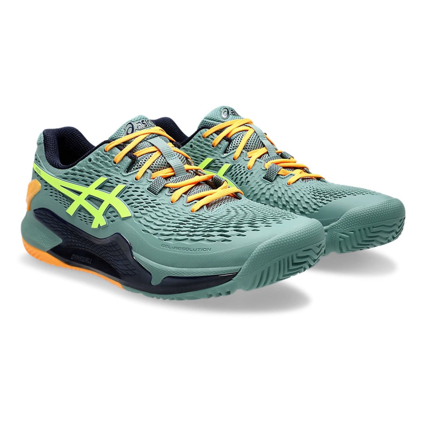 ASICS SHOE G-RESOLUTION 9 PADEL MN CELADON/SAFETY YELLOW (AW24)
