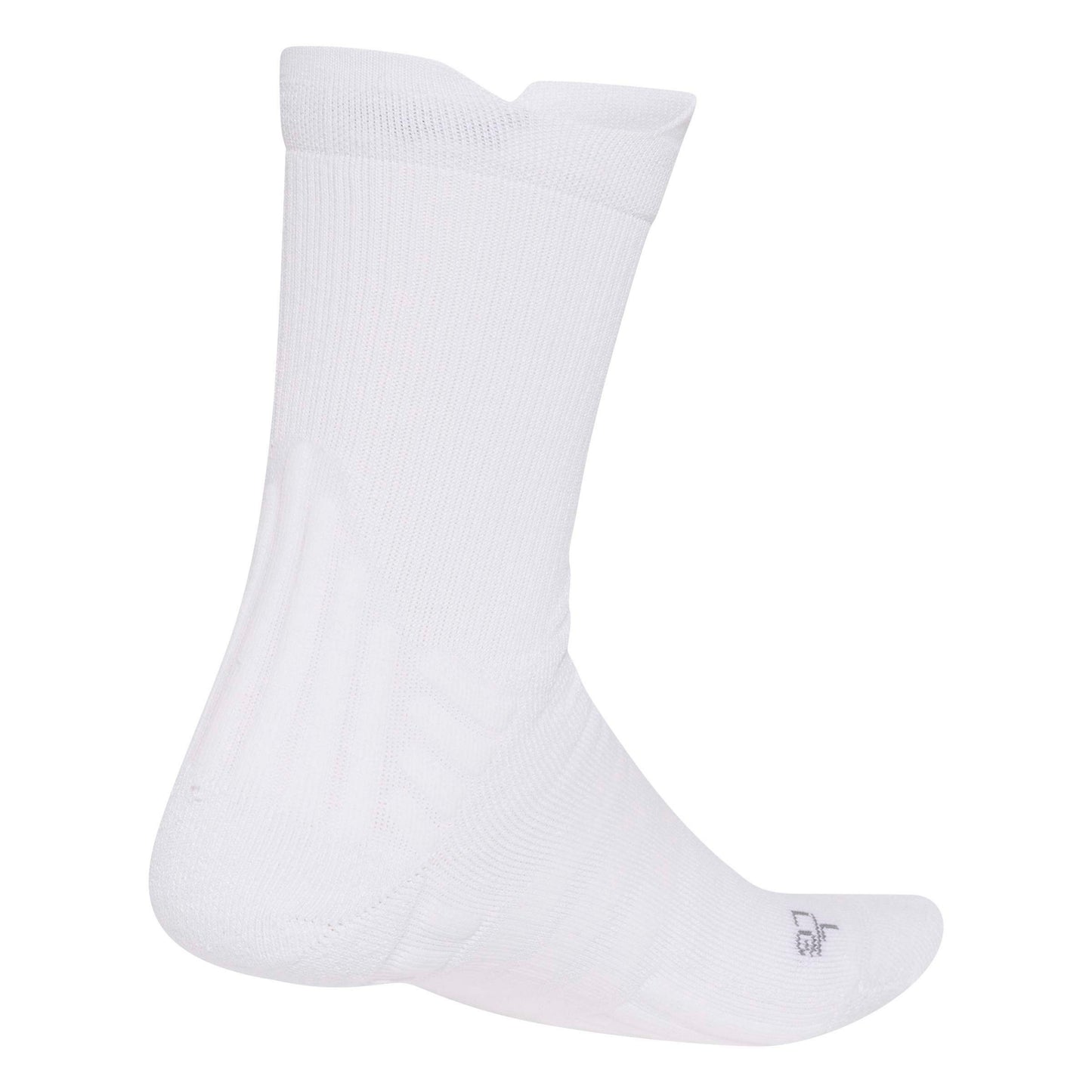 White adidas crew sock on a white background