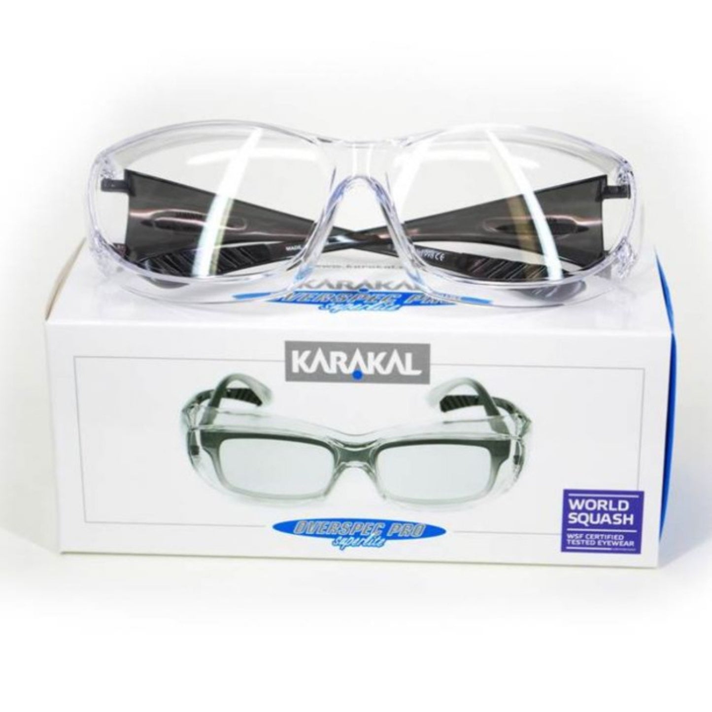 Karakal squash goggles in packaging on a white background