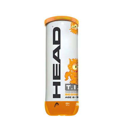 HEAD tennis ball canister with orange character on a white background