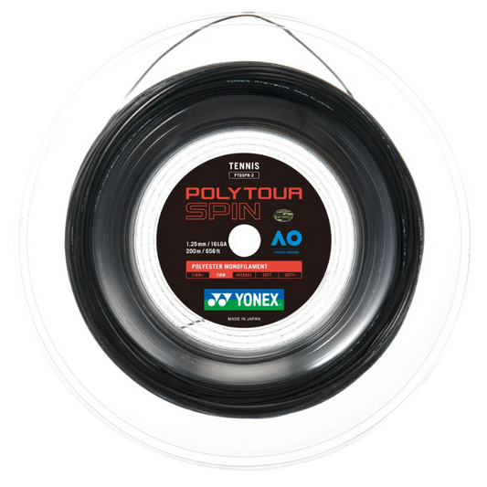 YONEX STRING POLYTOUR STRIKE 1.25MM 16G BLK REEL