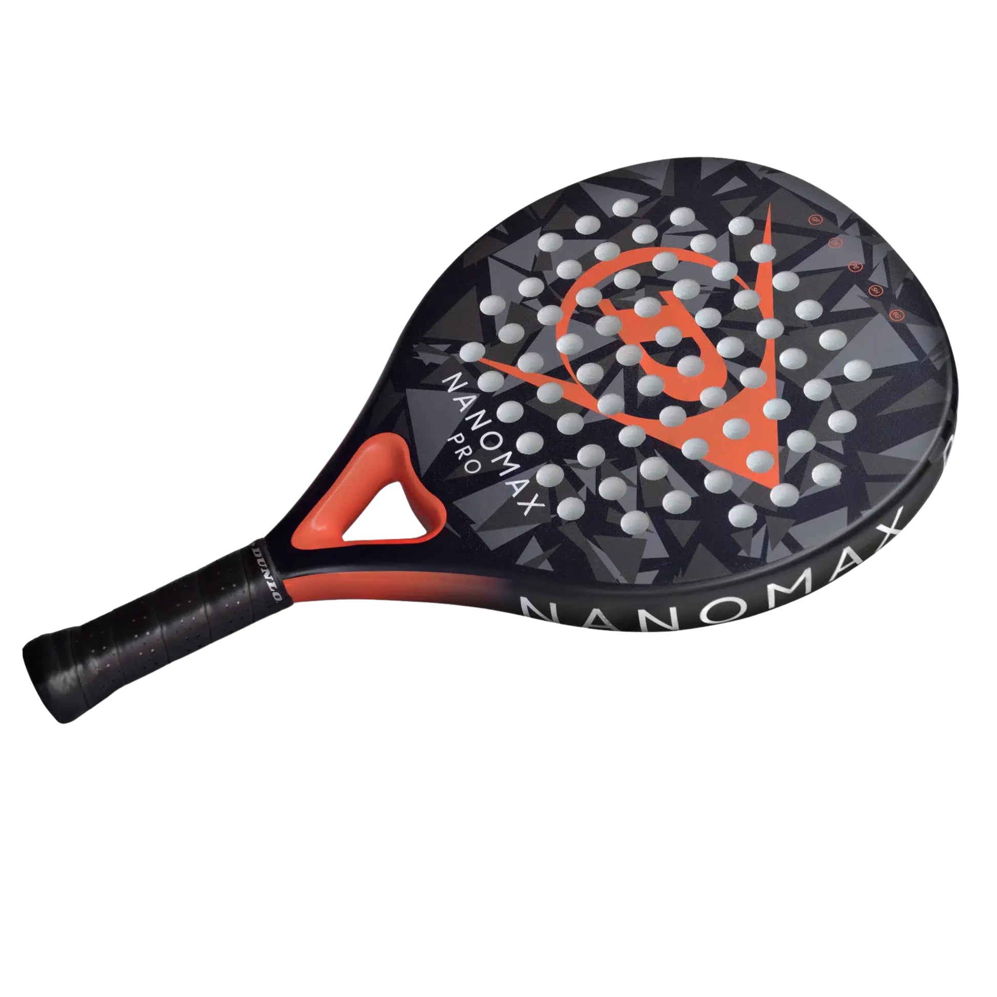 Padel racket with 'Nanomax Pro' branding on a white background