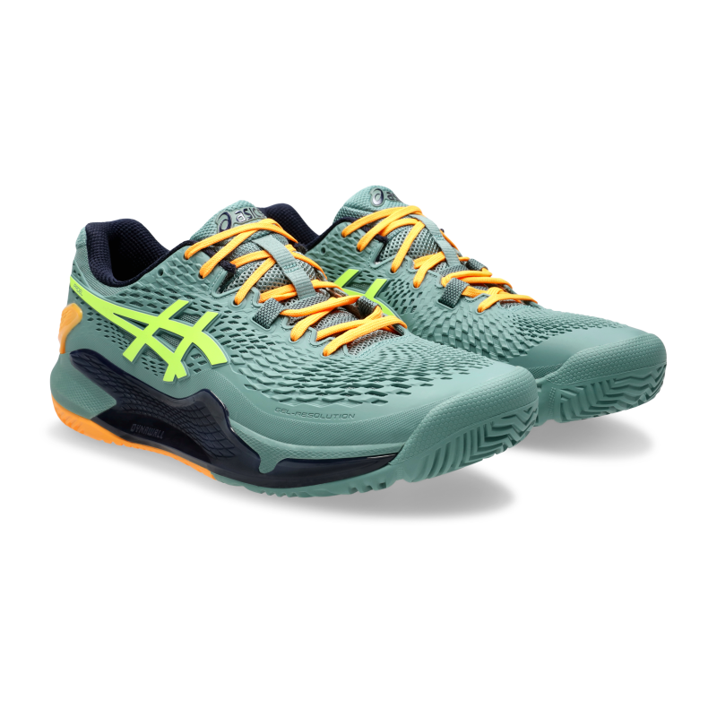 ASICS SHOE G-RESOLUTION 9 PADEL MN CELADON/SAFETY YELLOW (AW24)