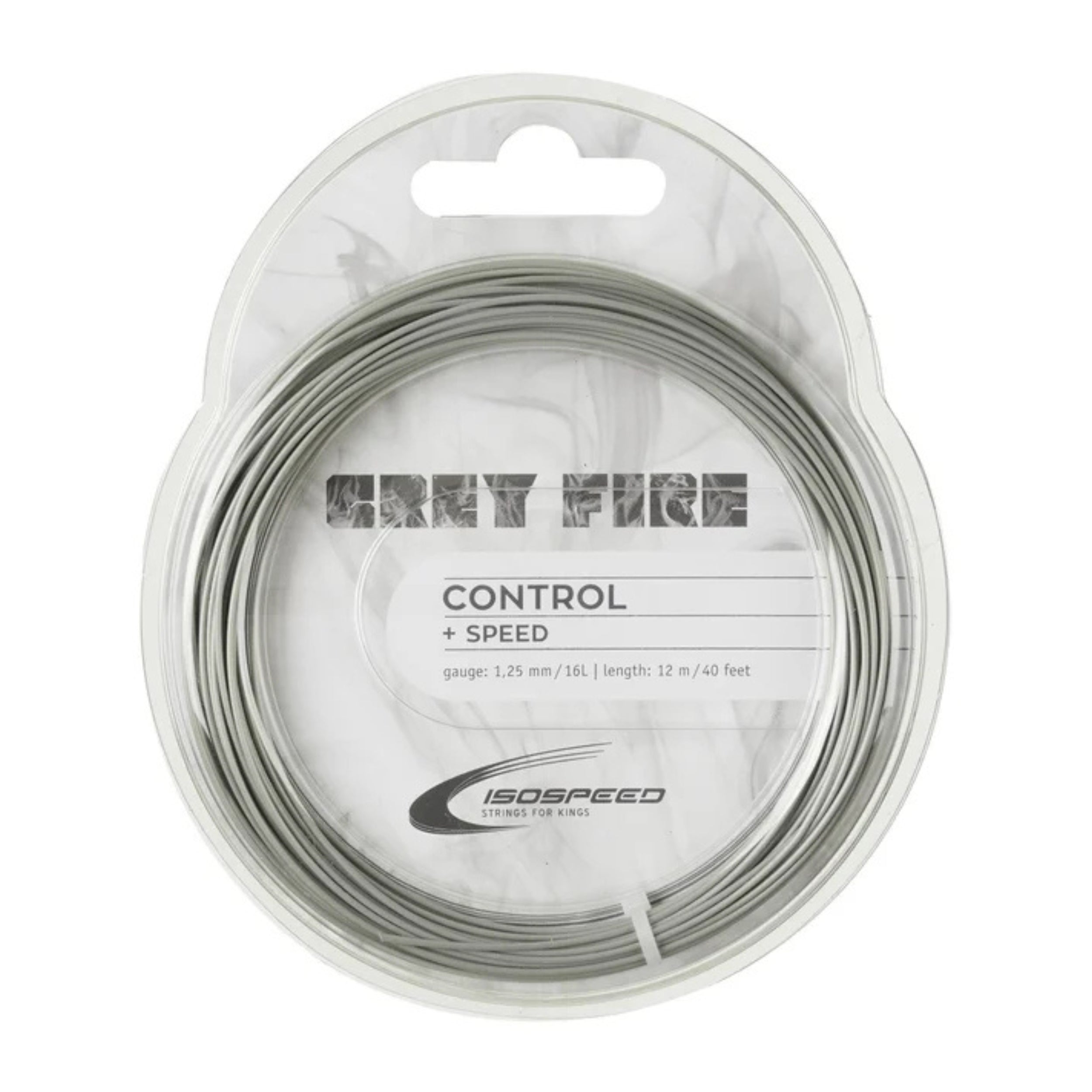 ISOSPEED STRING GREY FIRE 16 1.30MM SET – Baseline Racquets