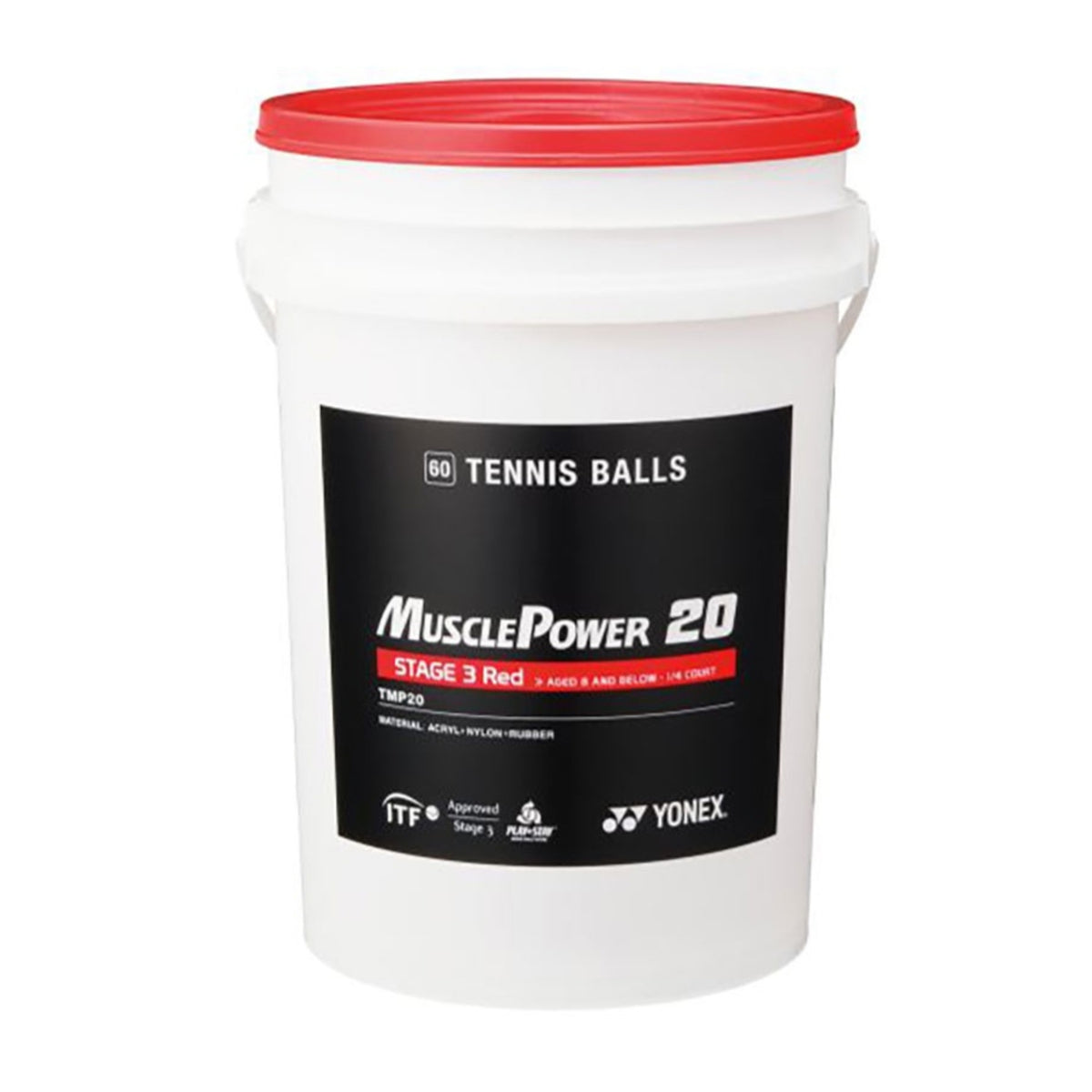 YONEX BALL TENNIS PLAY AND STAY RED BUCKET (60)