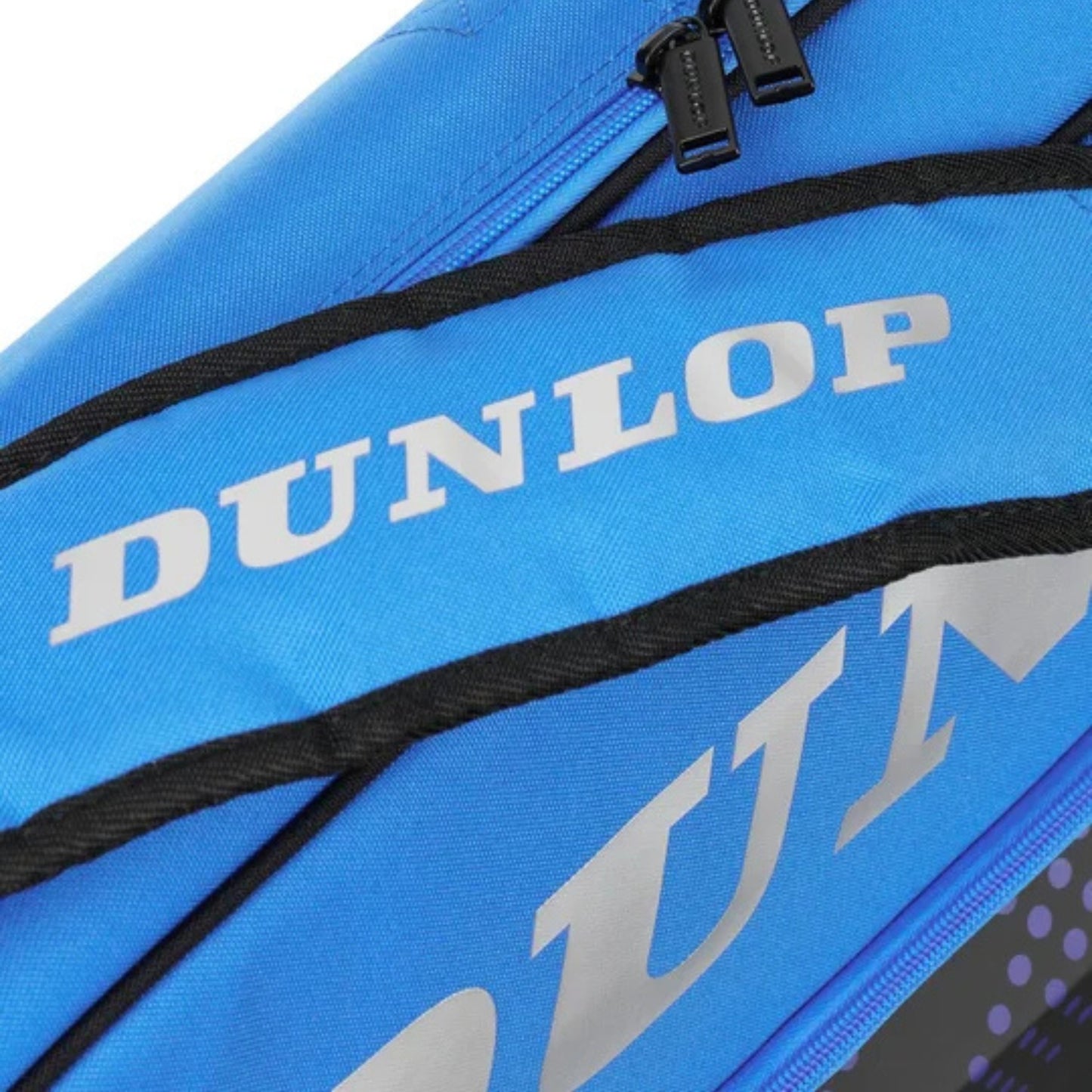 Blue and black bag with Dunlop wording on strap