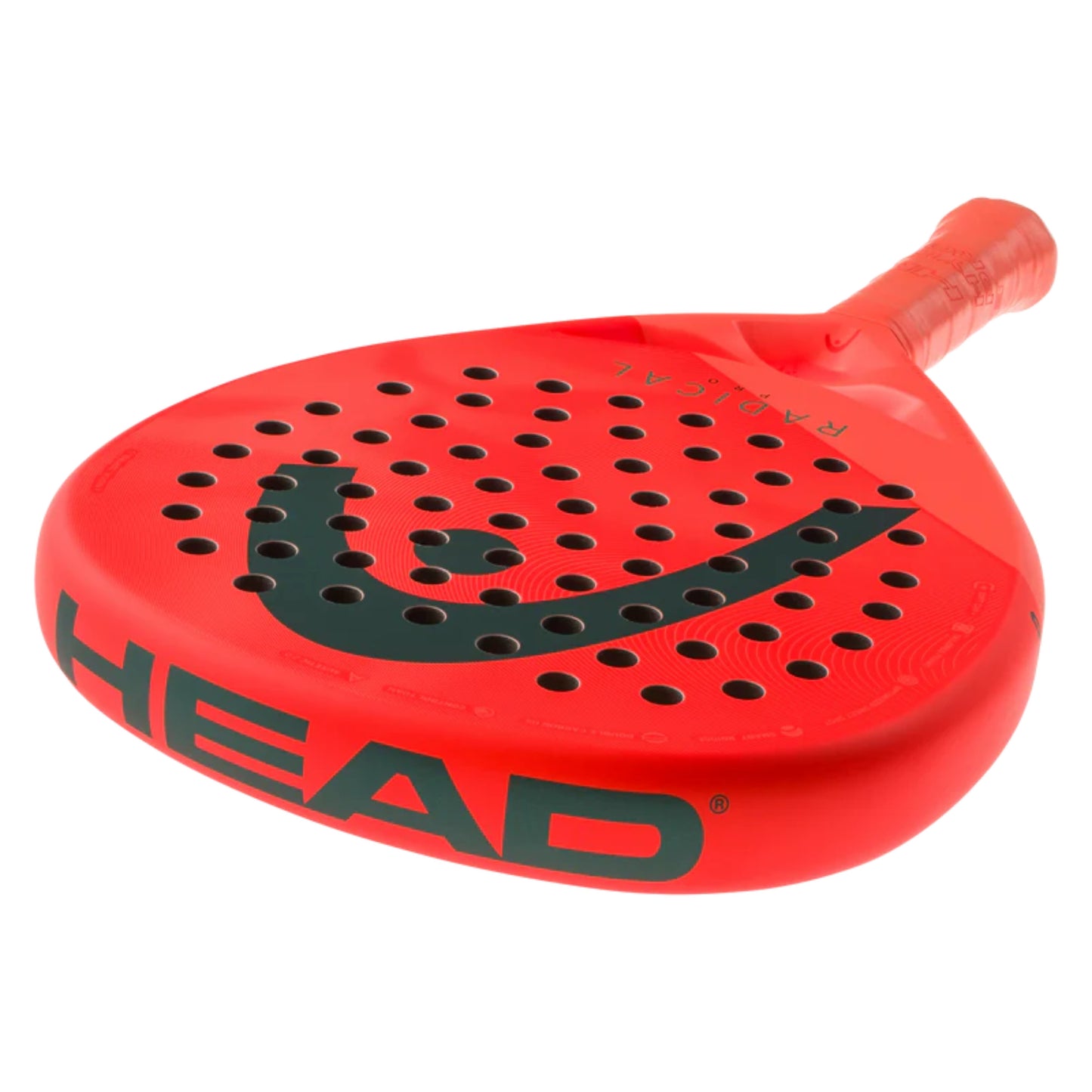 Red Head padel racket with a green logo on a white background