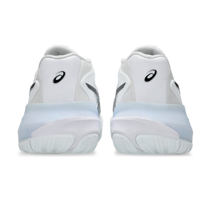 White tennis shoes with a subtle design on a white background