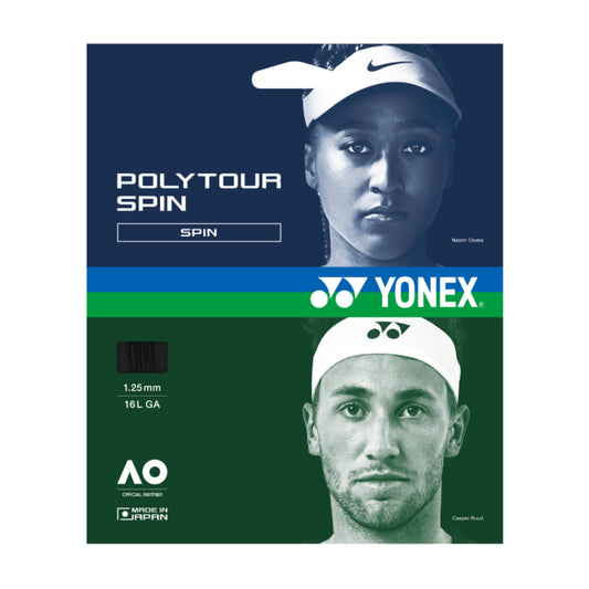 YONEX STRING POLYTOUR SPIN 1.25MM 16L BLK SET