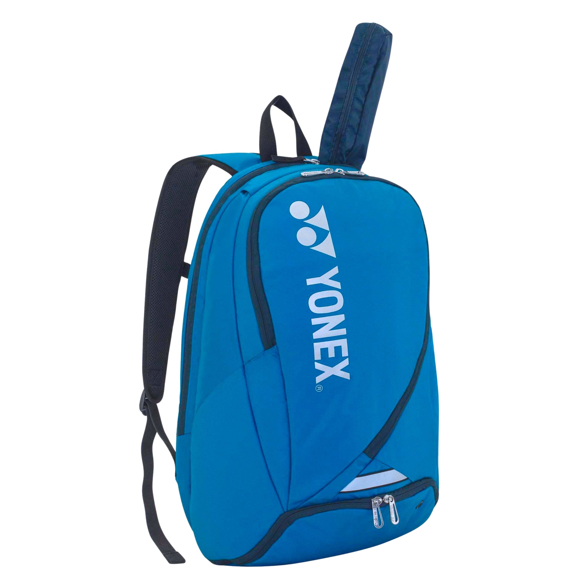 Blue backpack with Yonex logo on a white background