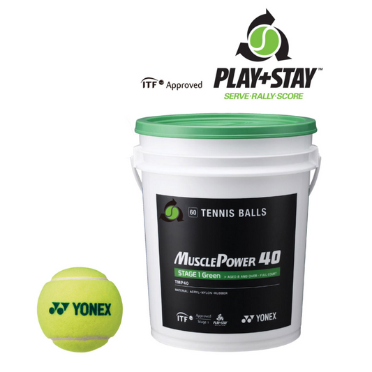 YONEX BALL TENNIS PLAY AND STAY GREEN BUCKET (60)