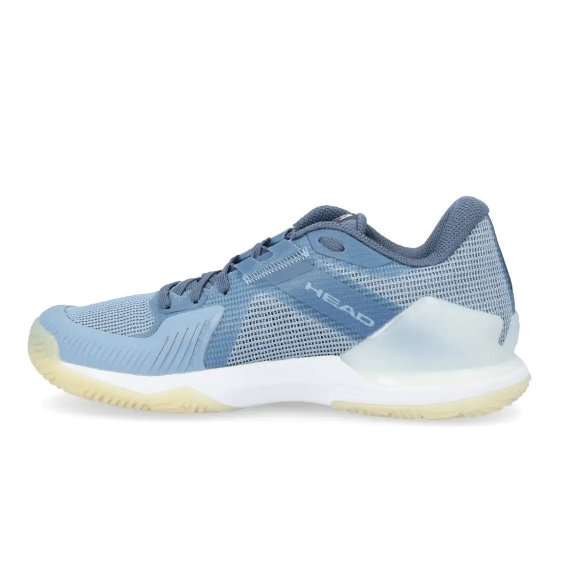 Blue Head padel shoe with a white logo on a white background
