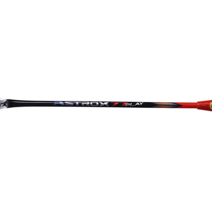 Orange Yonex badminton racket on a white background