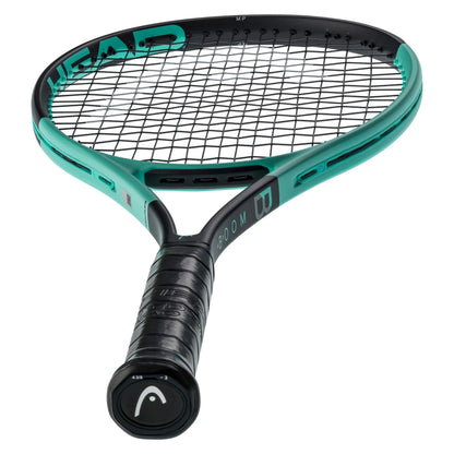 Teal Head tennis racket with black handle on a white background