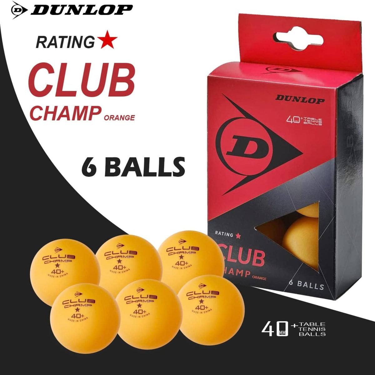 DUNLOP BALL TABLE TENNIS CLUB CHAMP 40+ ORG (6)