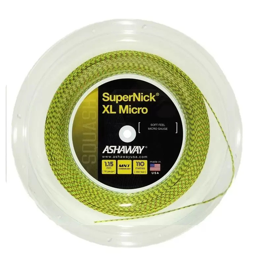 ASHAWAY STRING SQ SUPERNICK XL MICRO 18G 1.15MM REEL YEL / REEL