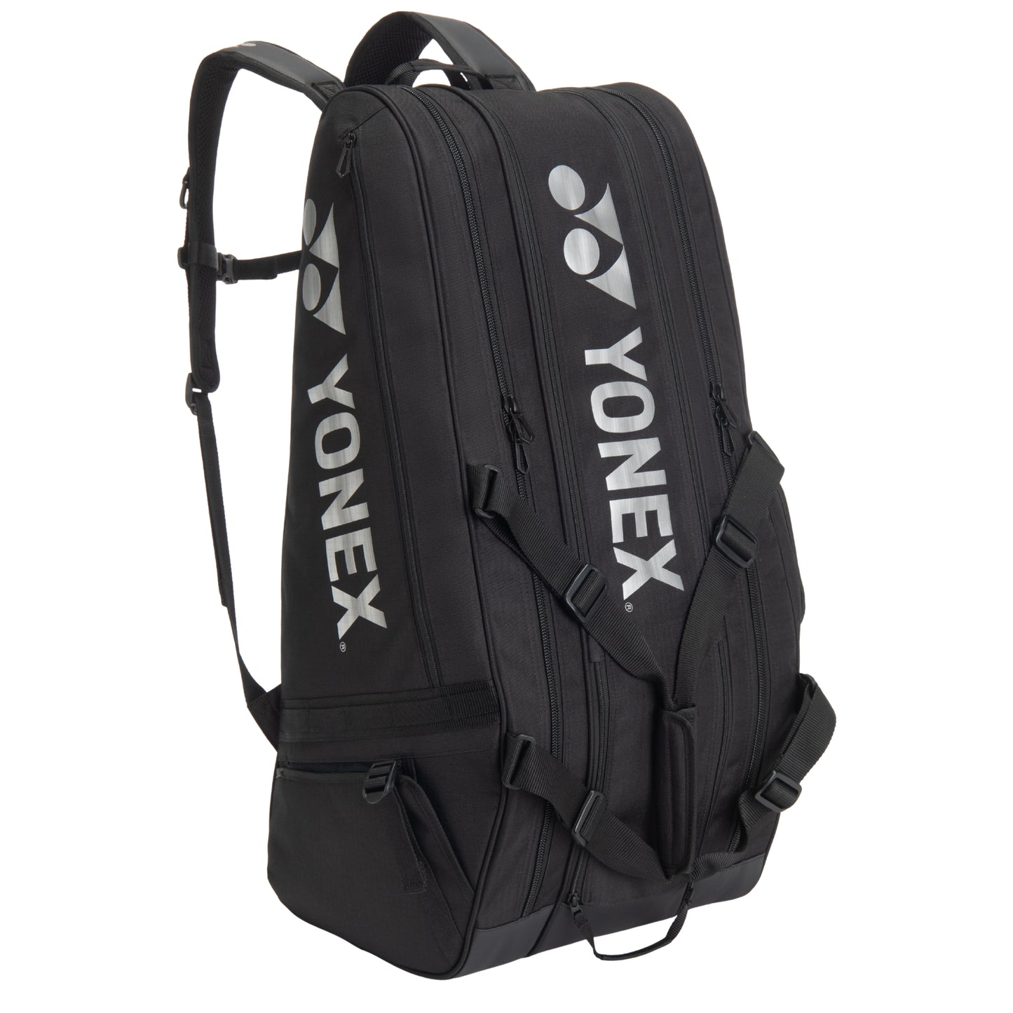 Black Yonex backpack on a white background