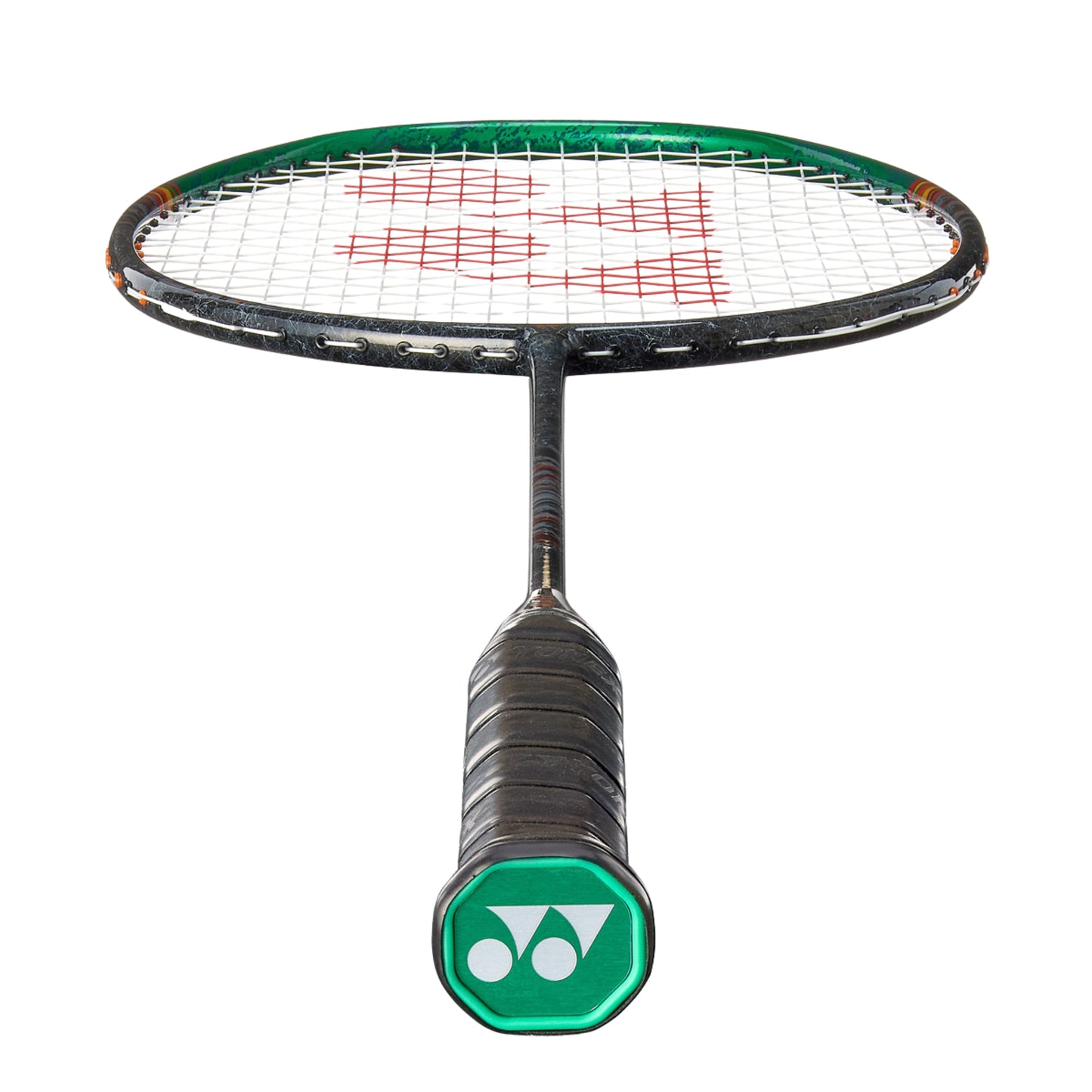 Black and green Yonex Astrox 99 Play badminton racket on a white background