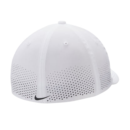 White Nike back of the cap with black logo at the bottom