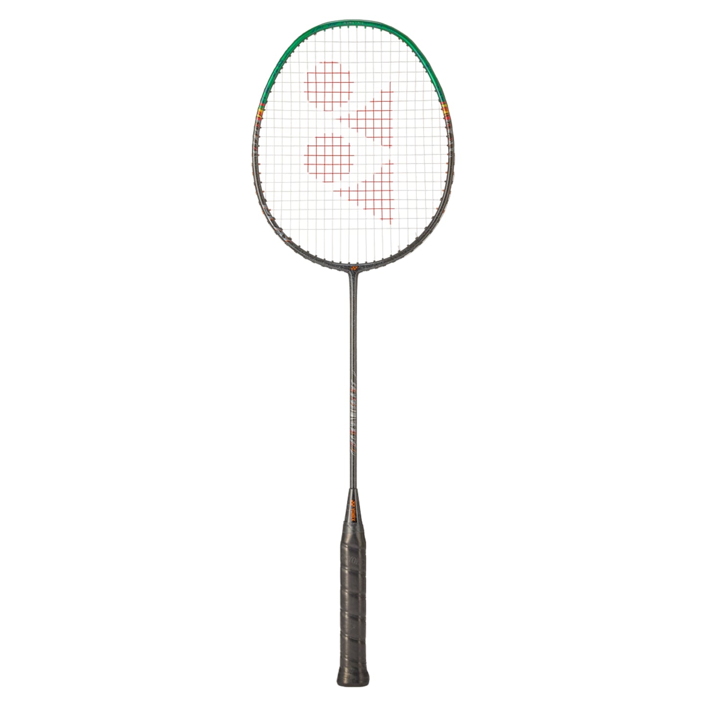 Black and green Yonex Astrox 99 Play badminton racket on a white background
