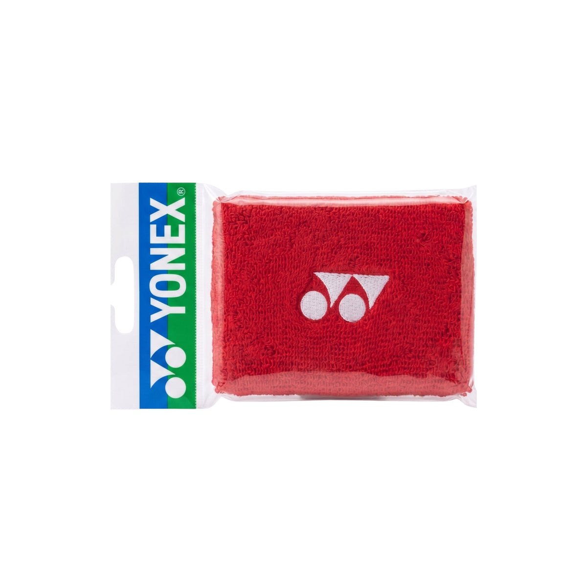 Red wristband with Yonex logo on a white background