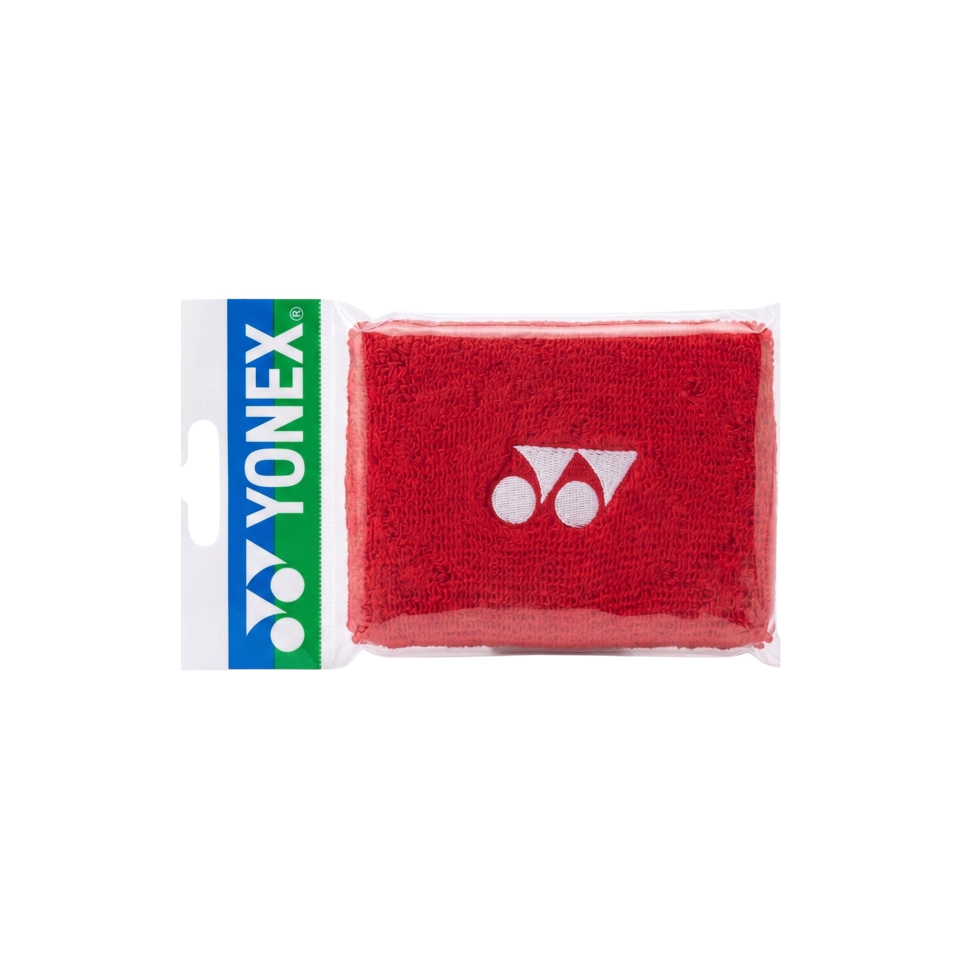 Red wristband with Yonex logo on a white background