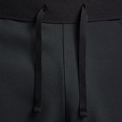 Close-up of black drawstrings on a black short