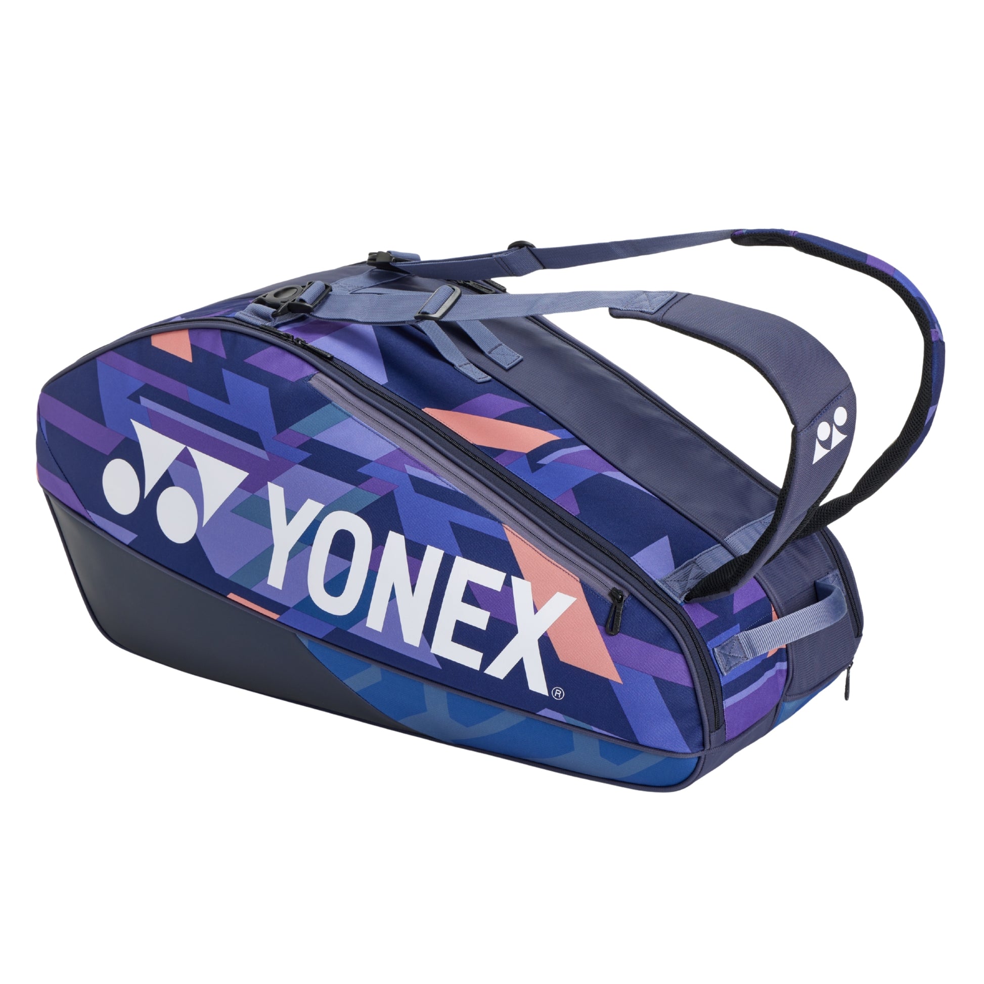 Yonex racket bag with geometric pattern on a white background