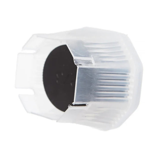 Head clear butt cap on a white background