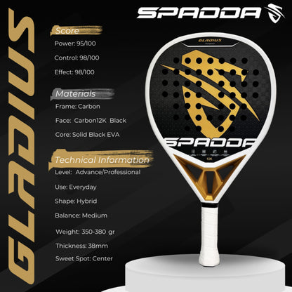 SPADDA PADEL GLADIUS 12K 365G
