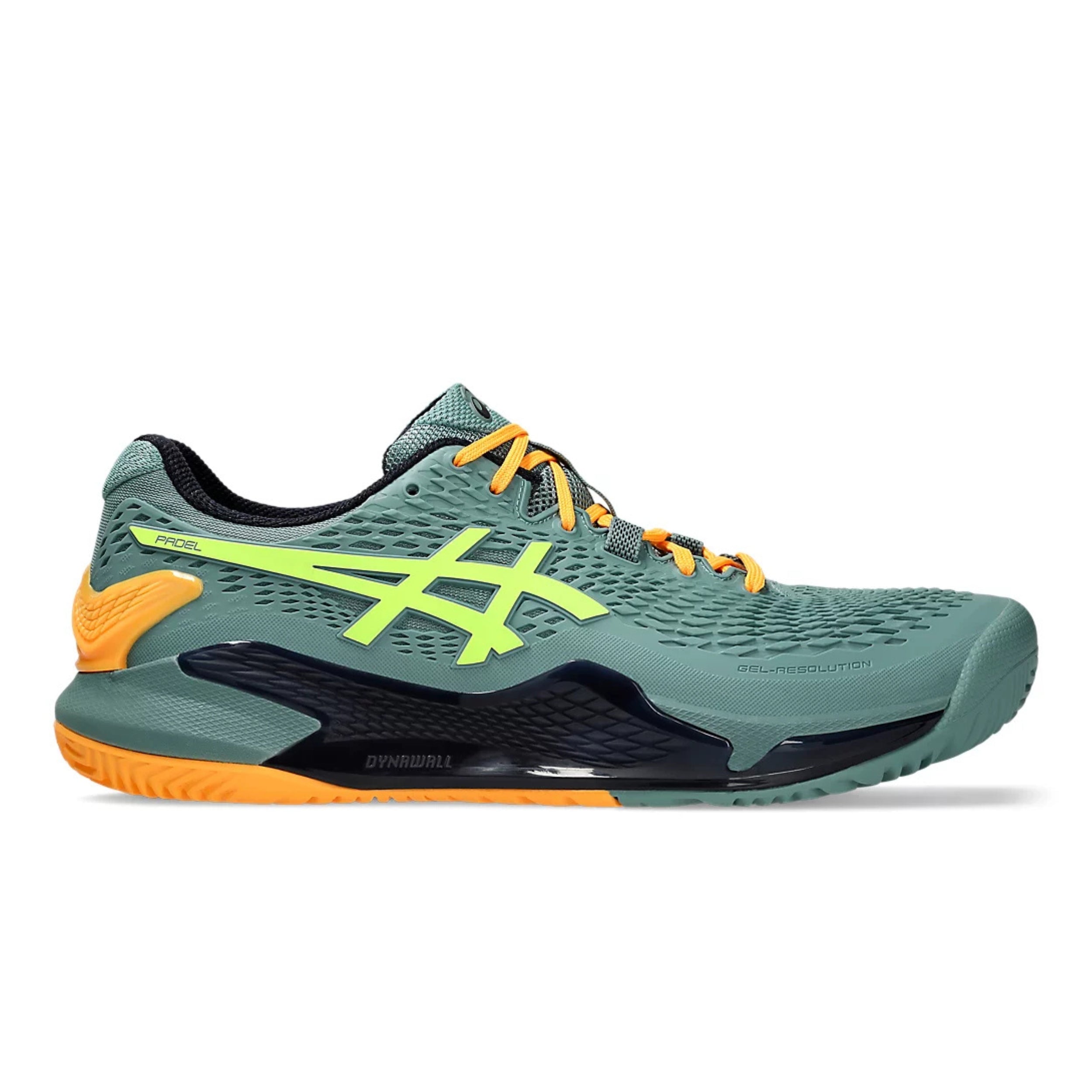 ASICS SHOE G-RESOLUTION 9 PADEL MN CELADON/SAFETY YELLOW (AW24