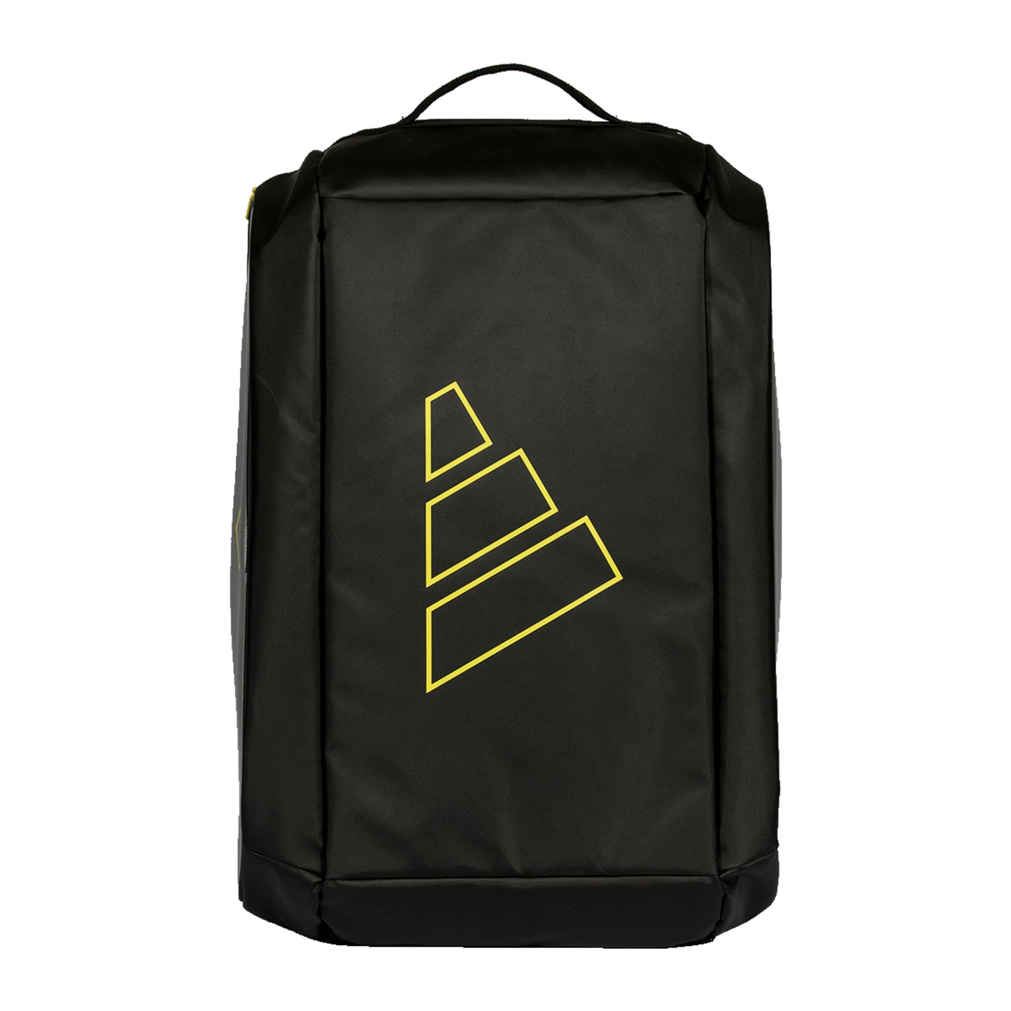 Silver Adidas bag with black on a white background