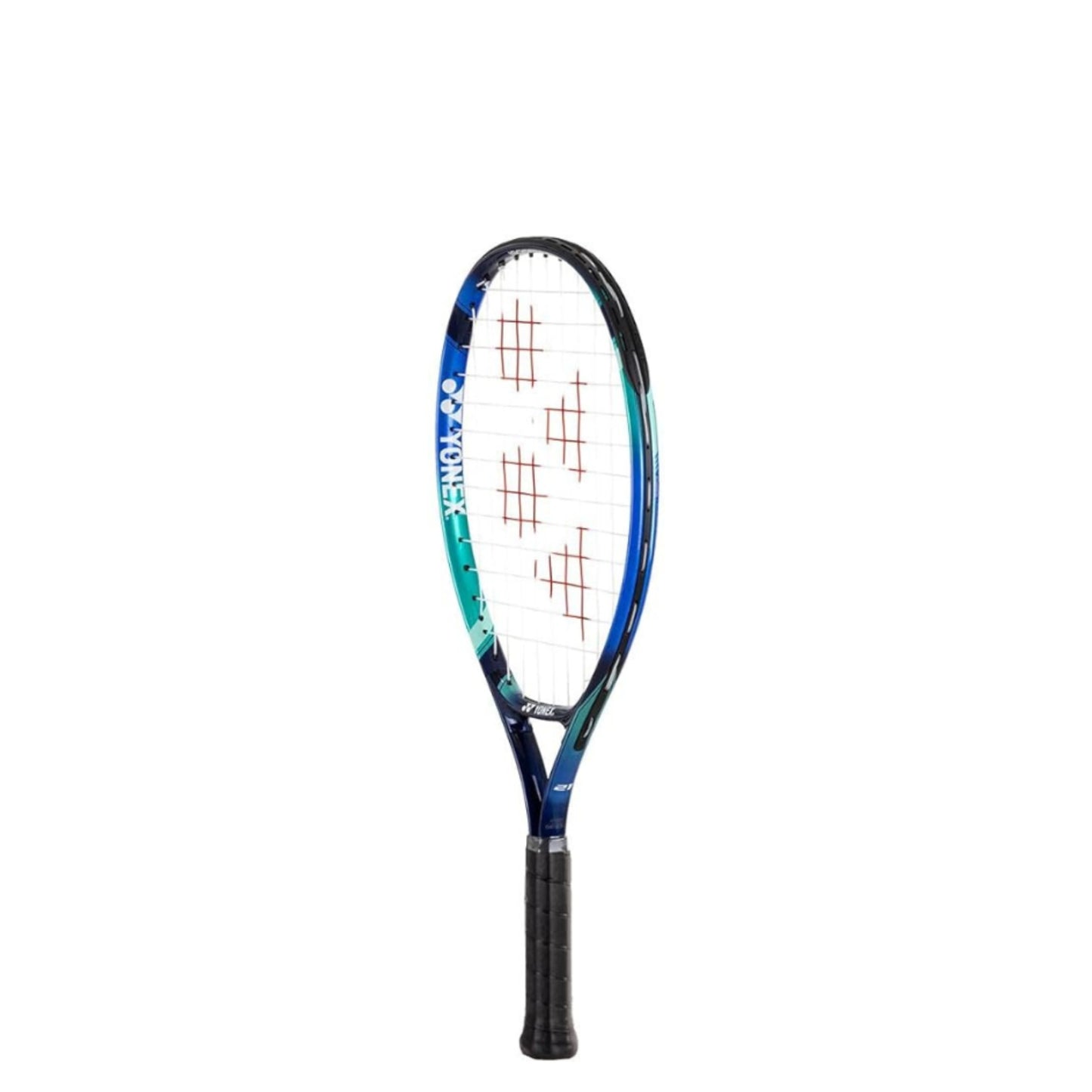 Yonex blue and green racket with logo on racket